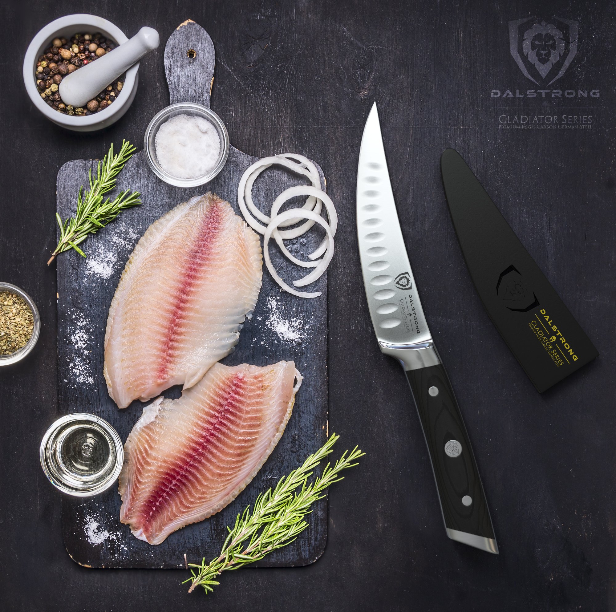 Dalstrong Fillet Knife - 6 inch - Gladiator Series Elite - High Carbon German Steel - Black G10 Handle - Sheath Included - Razor Sharp Kitchen Knife - Boning Knife Gift - NSF Certified - Image 7