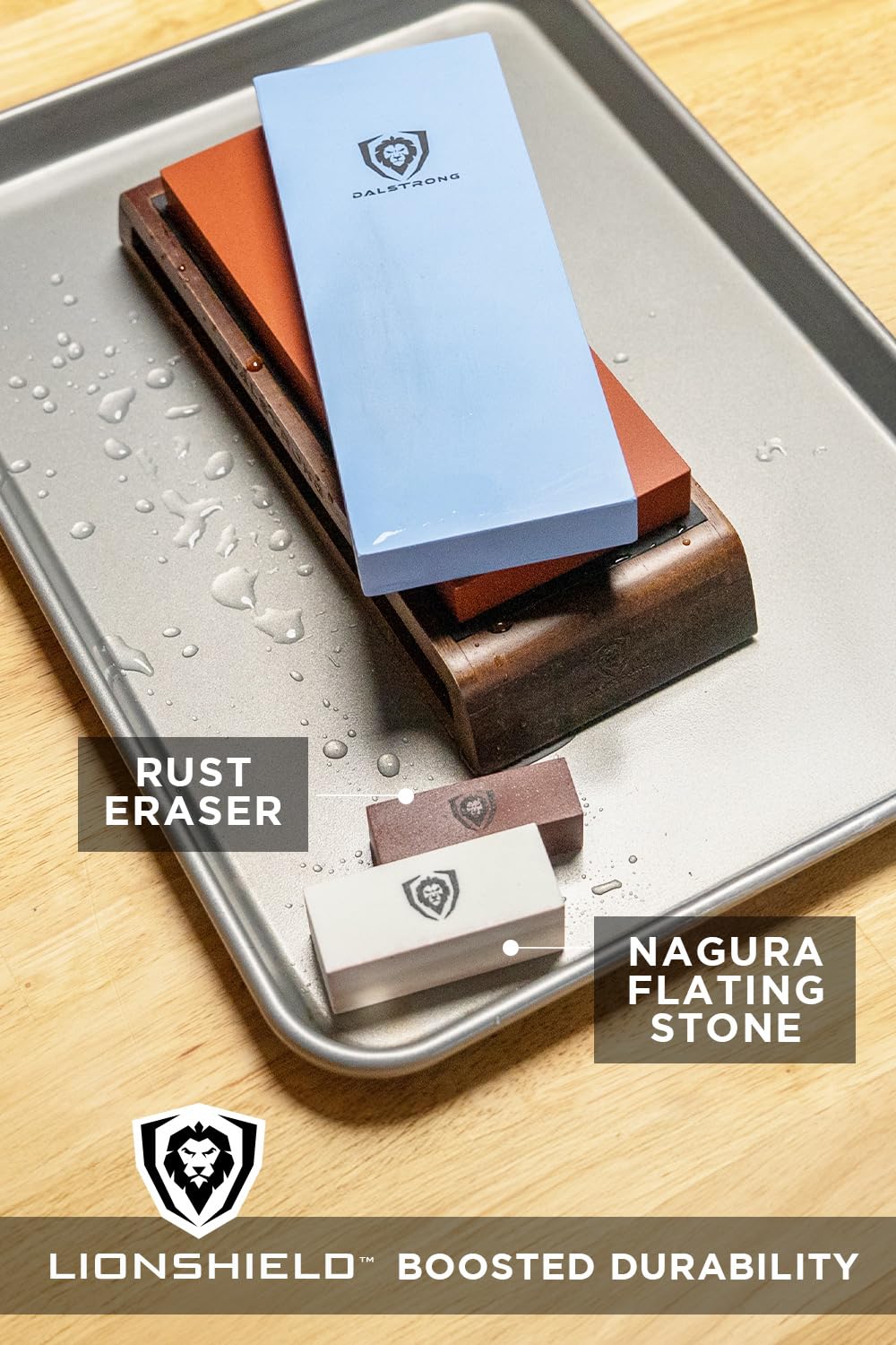Dalstrong Premium Whetstone Set - #1000/#6000 Knife Sharpening Kit - Extra Large Grit Stones Top-Grade Corundum - Blade Sharpener - Hand Crafted Acacia Wood - Whetstone Knife Sharpener Afilador - Image 6