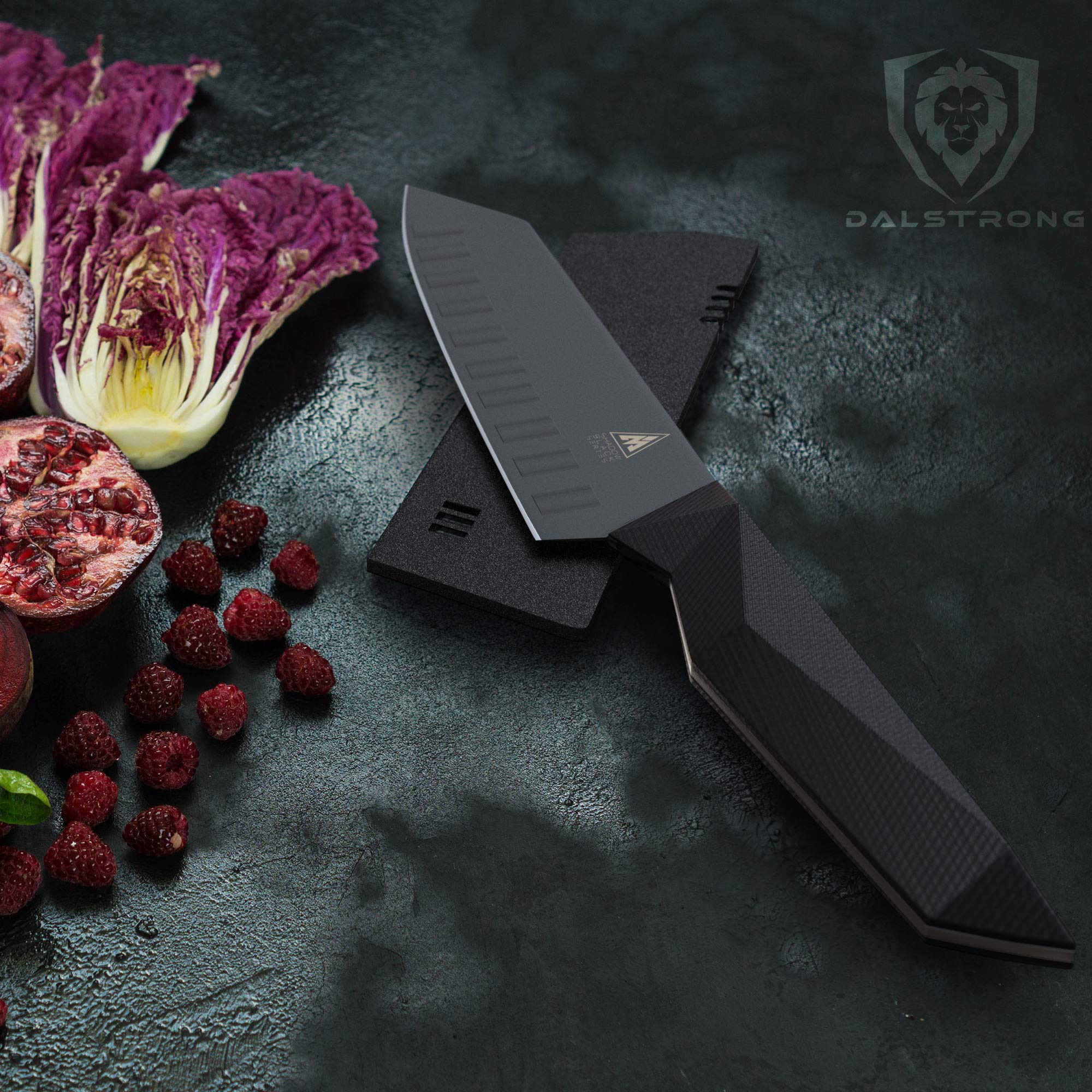 Dalstrong Santoku Knife - 7 inch - Shadow Black Series - Razor Sharp Kitchen Knife - Black Titanium Nitride Coated - High Carbon - 7CR17MOV-X Vacuum Treated Steel - Sheath - Vegetable - NSF Certified - Image 8