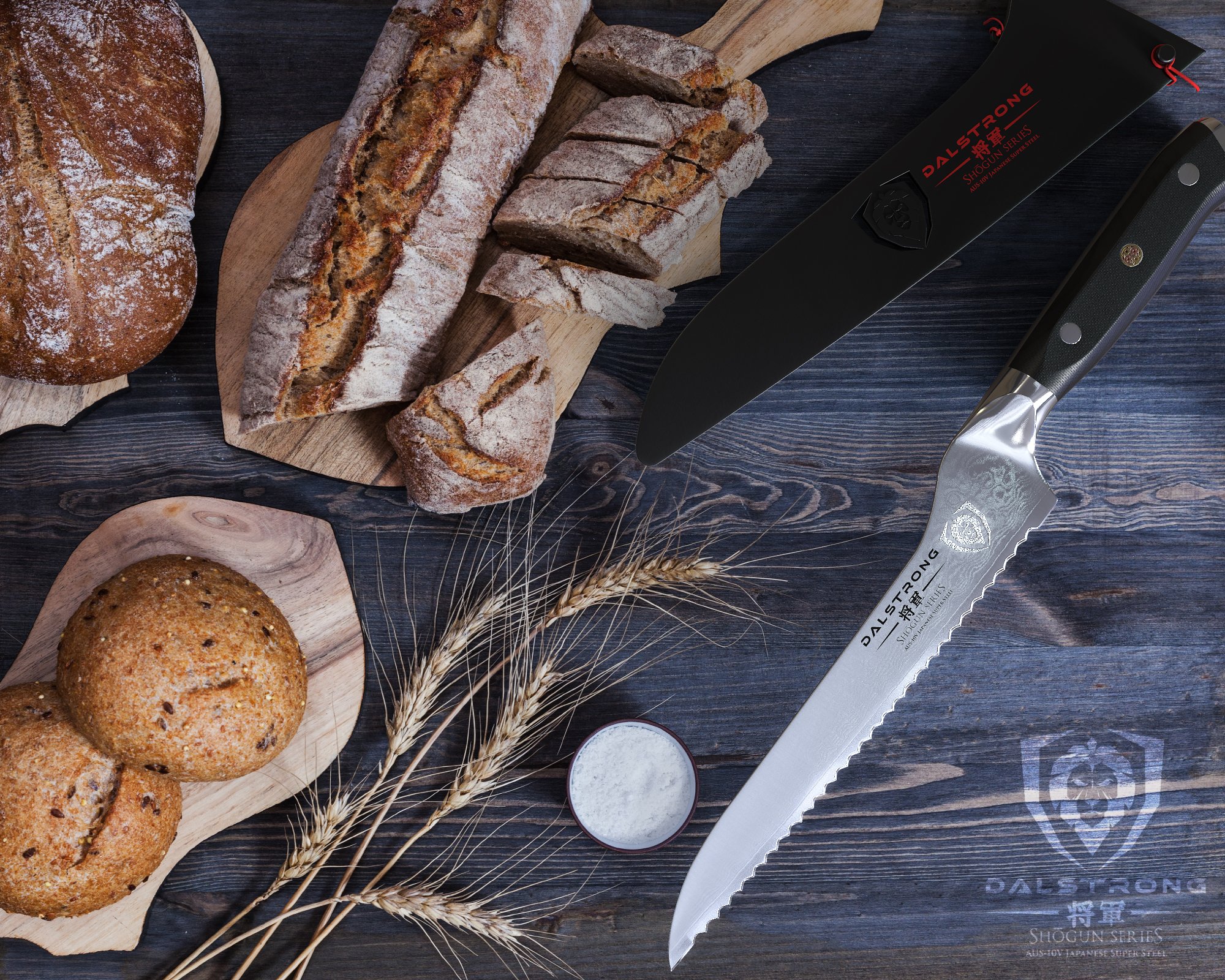 Dalstrong Serrated Offset Bread Knife - 8 inch - Shogun Series - Deli Knife Gift - Damascus - AUS-10V Japanese Super Steel - Bread Slicer Cutter - Slicing Knife - Vacuum Treated - G10 Handle - Sheath - Image 6