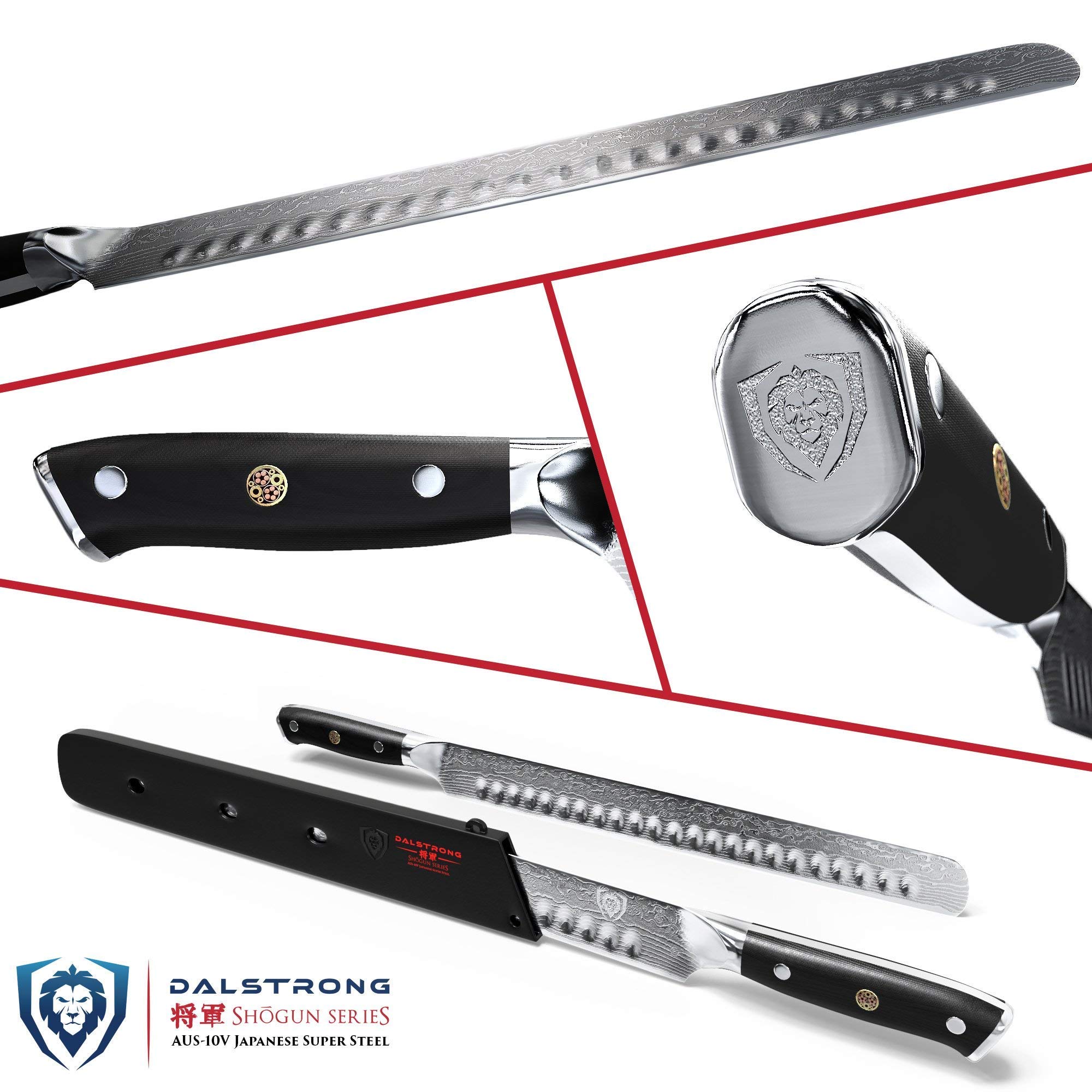 Dalstrong Shogun Series 12" Slicing & Carving Knife - Granton Edge Bundled with the Shogun Series 6" Boning Knife Gift Set- Japanese AUS-10V - BBQ Knife Bundle - Image 3