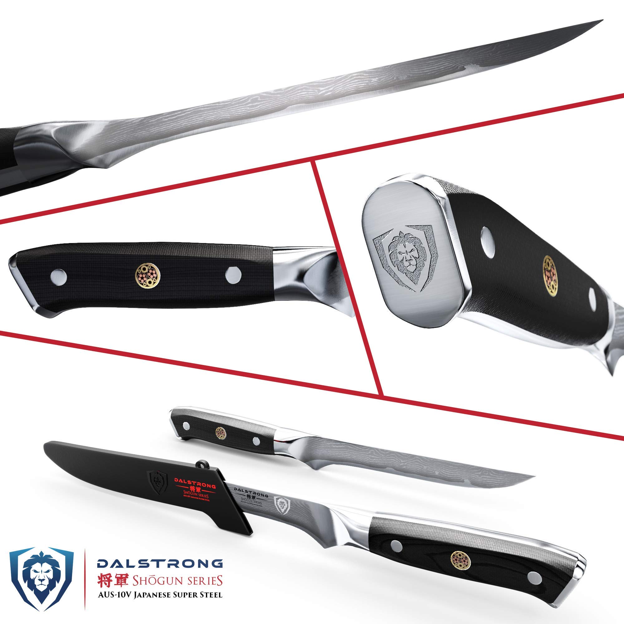 Dalstrong Shogun Series 12" Slicing & Carving Knife - Granton Edge Bundled with the Shogun Series 6" Boning Knife Gift Set- Japanese AUS-10V - BBQ Knife Bundle - Image 7