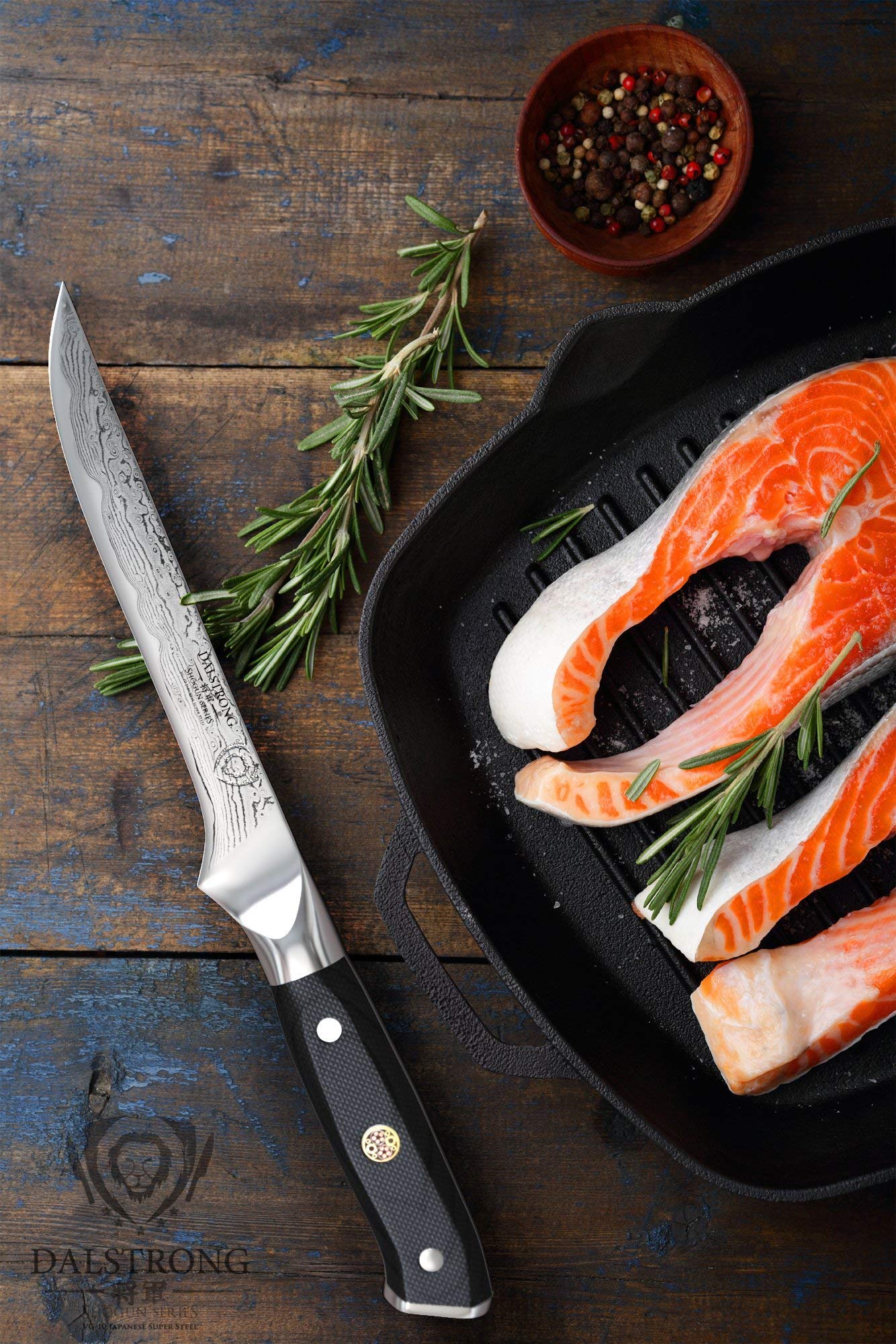 Dalstrong Shogun Series 12" Slicing & Carving Knife - Granton Edge Bundled with the Shogun Series 6" Boning Knife Gift Set- Japanese AUS-10V - BBQ Knife Bundle - Image 9