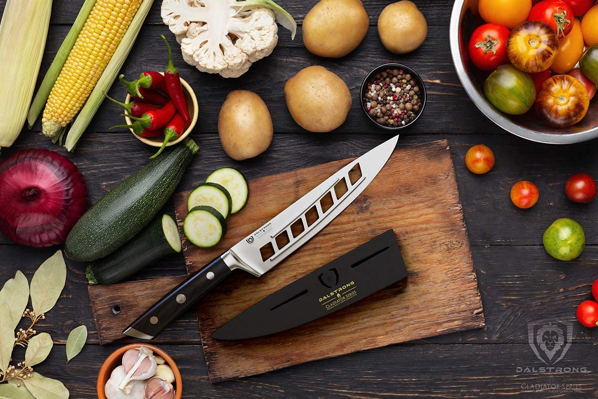 Dalstrong Vegetable 8" Chef Knife - Gladiator Series Elite - Forged High Carbon German Steel - Full Tang - Black G10 Handle - w/Sheath Cover - Kitchen Cooking Knife - NSF Certified - Image 8