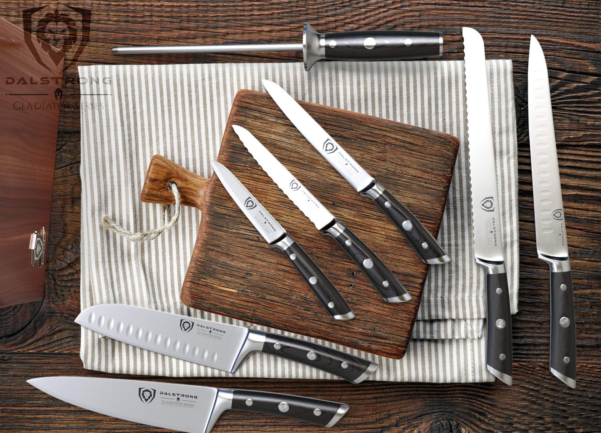 The Gladiator Series Elite 8-Piece Knife Block Set Gift Set Bundled with The Dalstrong Premium, Extra-Large Whetstone Kit - #6000/#1000 Grit with Stand - Image 5