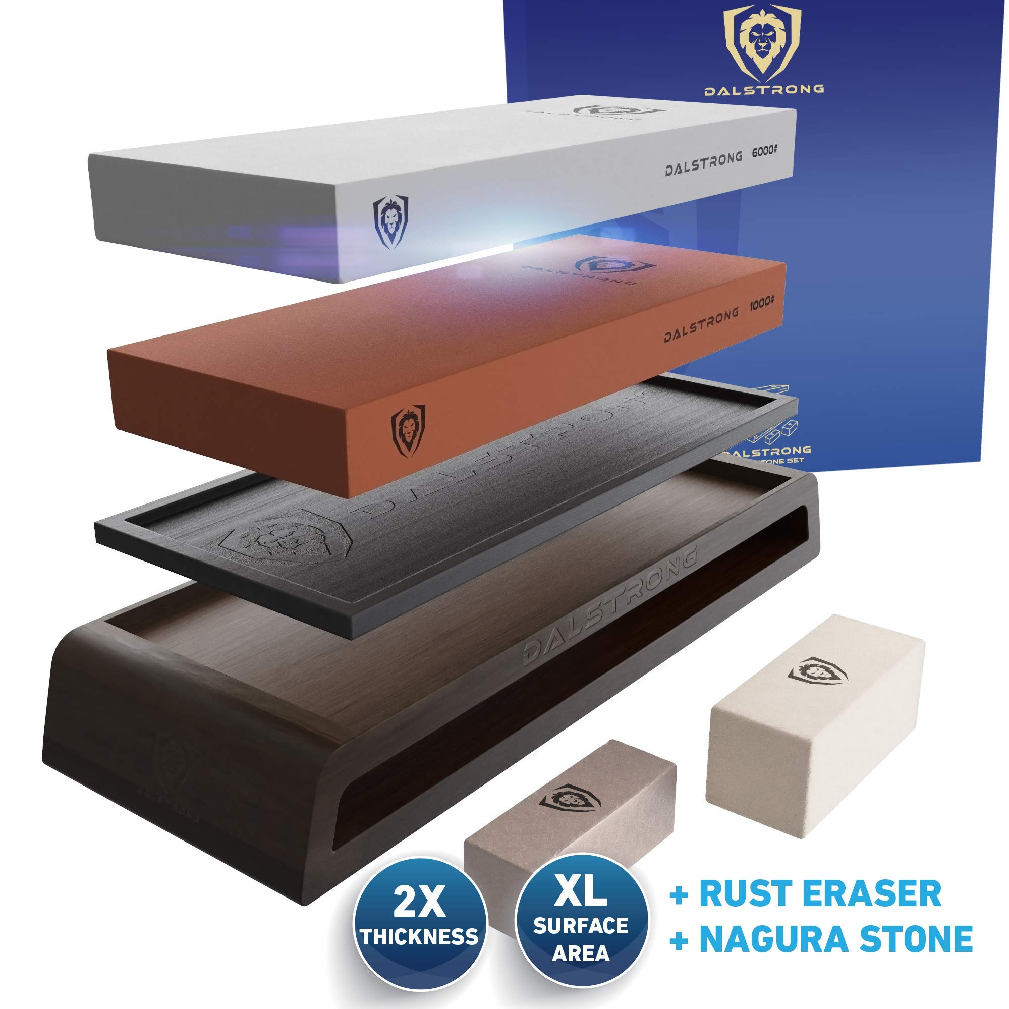 The Gladiator Series Elite 8-Piece Knife Block Set Gift Set Bundled with The Dalstrong Premium, Extra-Large Whetstone Kit - #6000/#1000 Grit with Stand - Image 6